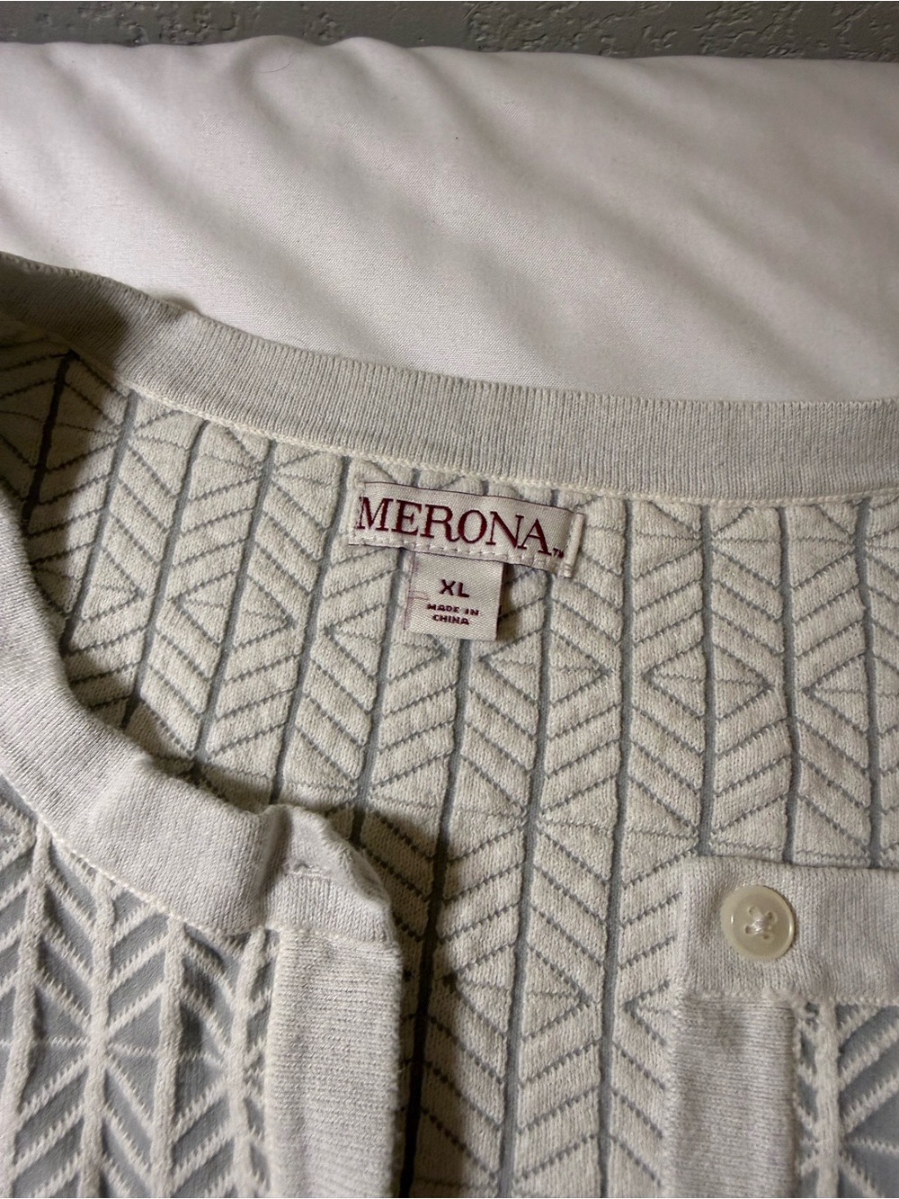 Merona Light Gray Patterned Button-Front Cardigan - Picture 2 of 3